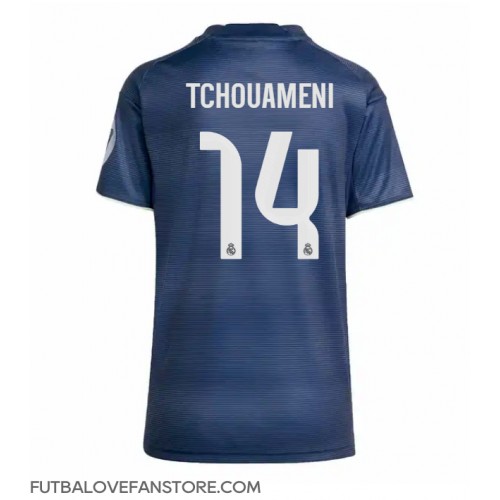 Real Madrid Aurelien Tchouameni #14 Vonkajší Ženy futbalový dres 2025-26 Krátky Rukáv Real Madrid Aurelien Tchouameni #14 Vonkajší Ženy futbalový dres 2025-26 Krátky Rukáv